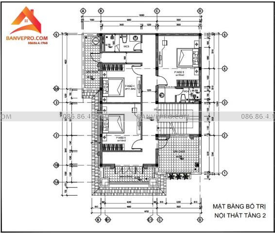 Bản vẽ cad biệt thự 2 tầng mái nhật 9×12.5m đầy đủ hạng mục kèm 3d ...